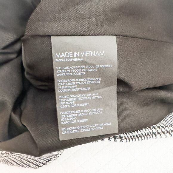 Club Monaco Plaid Patterned Blazer Ruffle Hem Size 2 - Picture 4 of 8